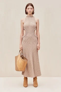 Knits|Dresses>Cult Gaia ANDREAS KNIT DRESS - Canyon Tan