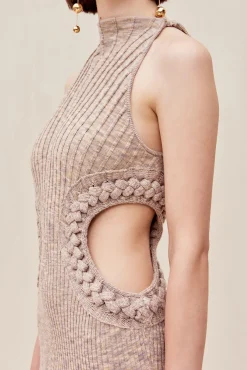 Knits|Dresses>Cult Gaia ANDREAS KNIT DRESS - Canyon Tan