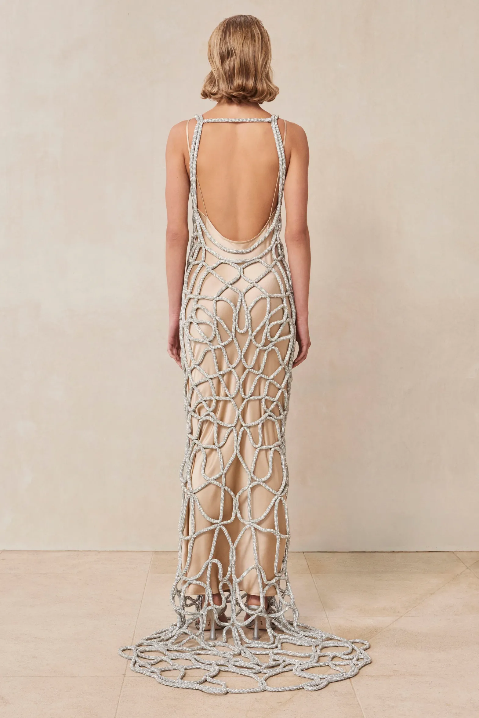 Gowns>Cult Gaia ARYA RHINESTONE GOWN - Clear