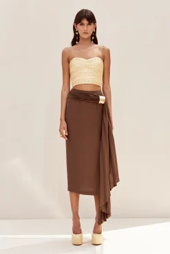 Bottoms>Cult Gaia CAROLINE SKIRT - Affogato