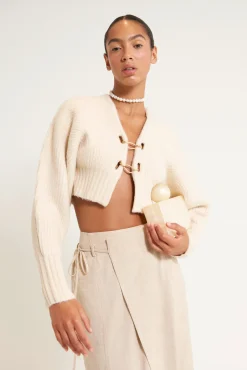 Tops|Knits>Cult Gaia CASELLA KNIT CARDIGAN - Off White