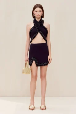 Sets|Knits>Cult Gaia CLARA KNIT TOP - Evening Blue