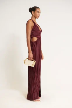 Gowns>Cult Gaia DAVIDA GOWN - Maroon Peak