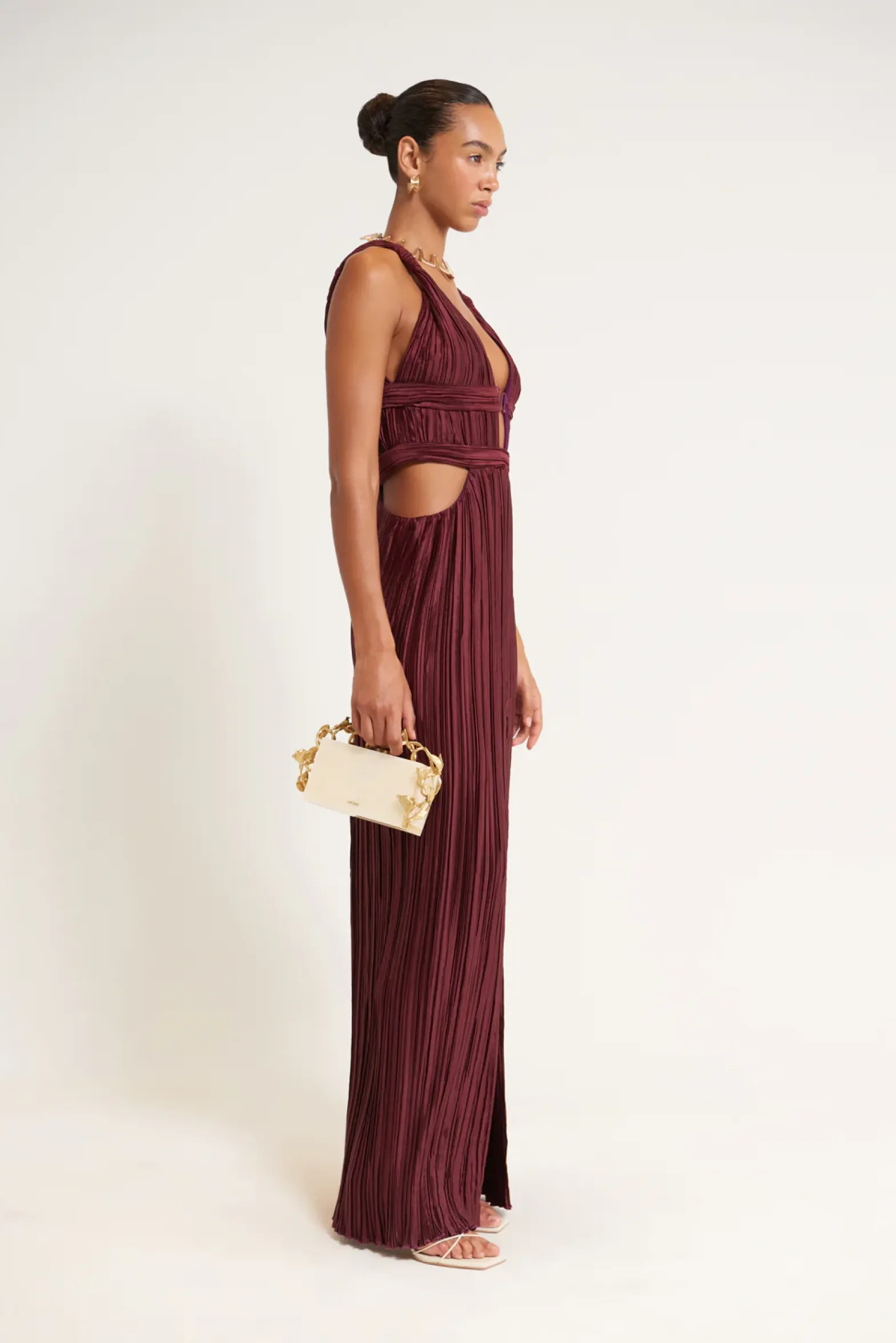 Gowns>Cult Gaia DAVIDA GOWN - Maroon Peak