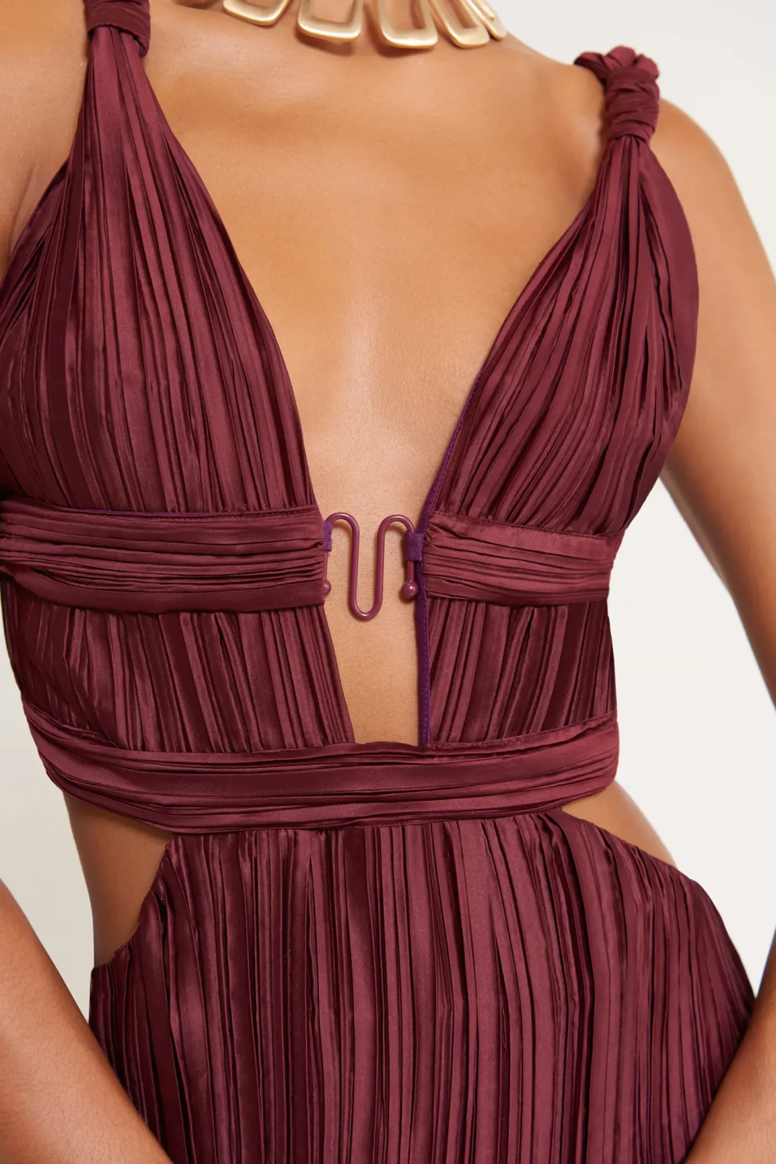 Gowns>Cult Gaia DAVIDA GOWN - Maroon Peak