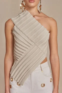 Tops|Knits>Cult Gaia DEL KNIT TOP - Mushroom