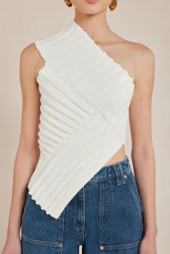 Knits|Tops>Cult Gaia DEL KNIT TOP - Off White