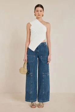 Knits|Tops>Cult Gaia DEL KNIT TOP - Off White