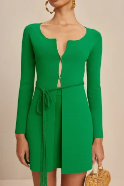 Sets|Knits>Cult Gaia DENISSE KNIT SKIRT - Malachite