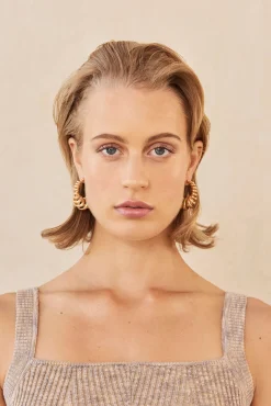 Earrings|Jewelry>Cult Gaia DIONNE EARRING - Brushed Brass