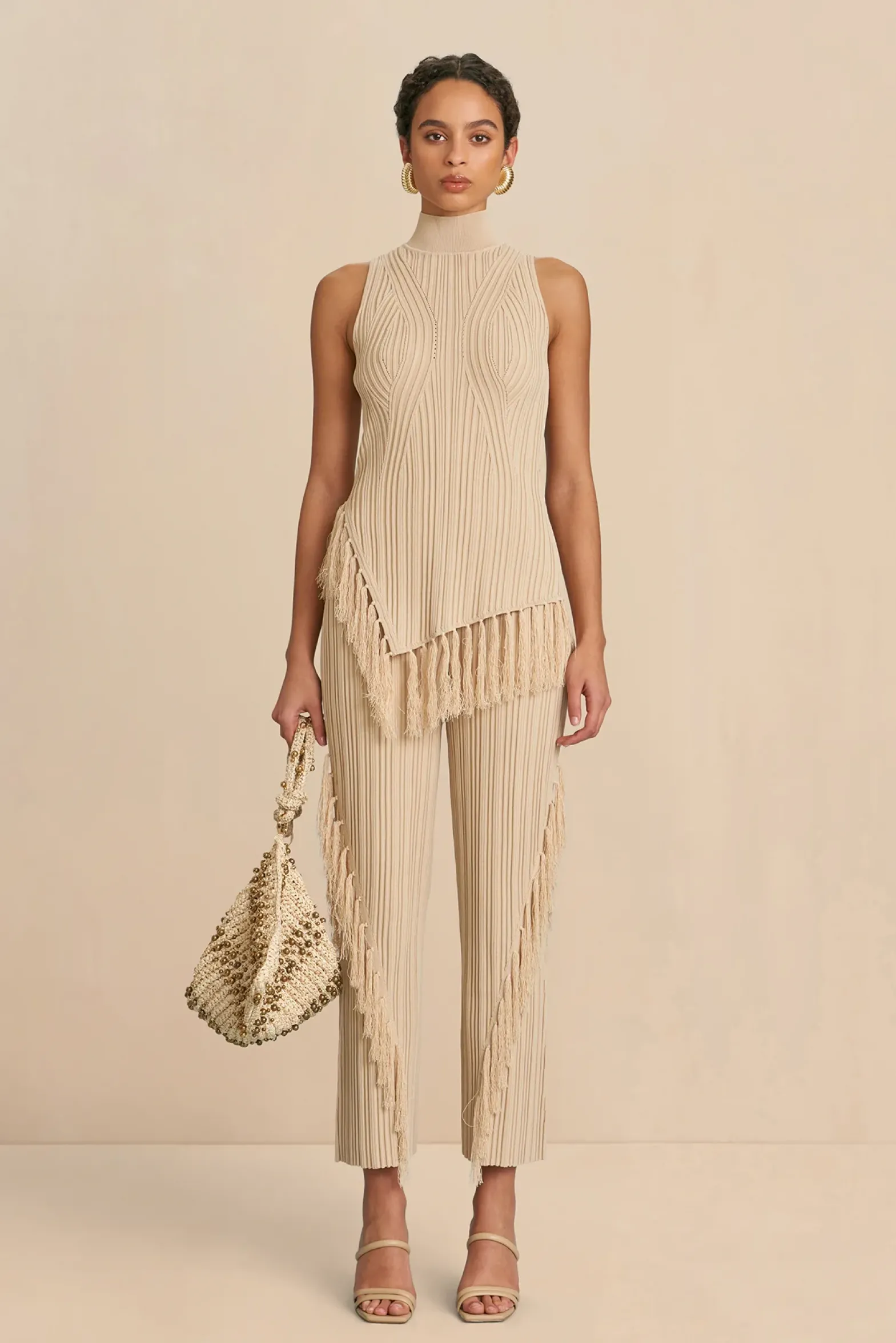 Sets|Tops>Cult Gaia DOJA KNIT TOP - Ecru