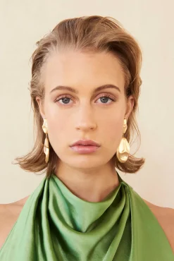 Earrings|Jewelry>Cult Gaia DUNIA EARRING - Brushed Brass