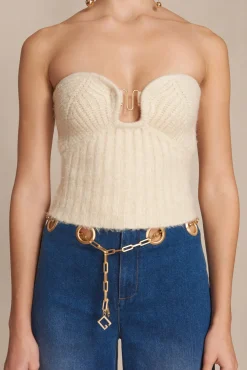 Knits|Tops>Cult Gaia ELLISON KNIT TOP - Off White