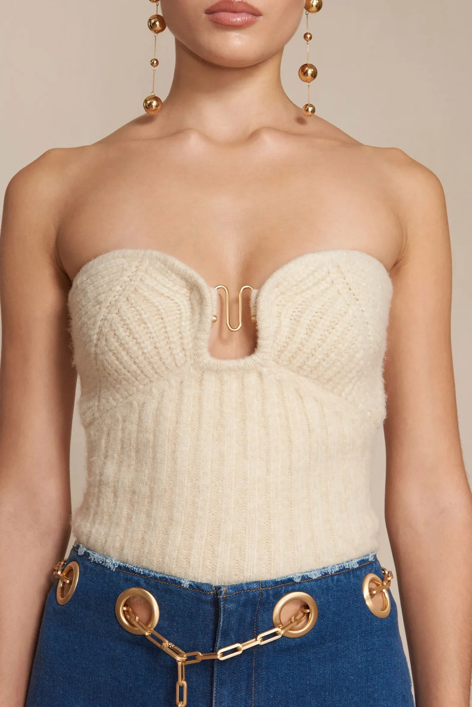 Knits|Tops>Cult Gaia ELLISON KNIT TOP - Off White