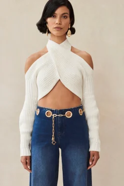 Tops|Knits>Cult Gaia ELYSE KNIT TOP - Off White