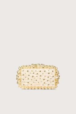 Clutches>Cult Gaia EOS CLUTCH - STUDDED IVORY Ivory / Shiny Brass
