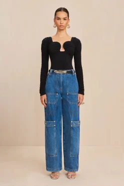 Tops>Cult Gaia ESMA BODYSUIT - Black