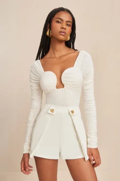 Tops>Cult Gaia ESMA BODYSUIT - Off White