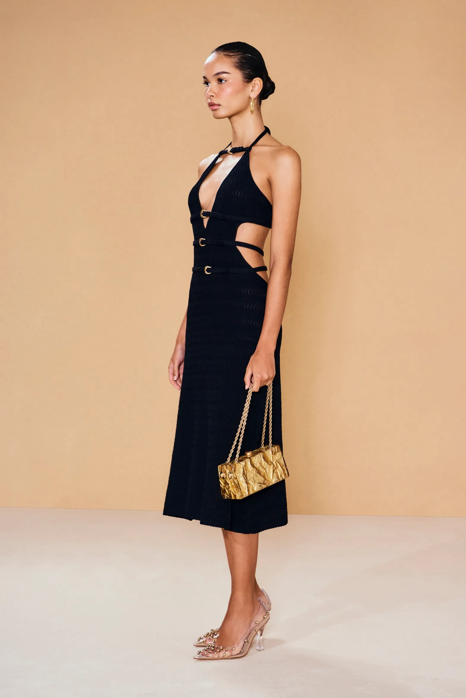 Knits>Cult Gaia EVALEIGH KNIT DRESS - Black