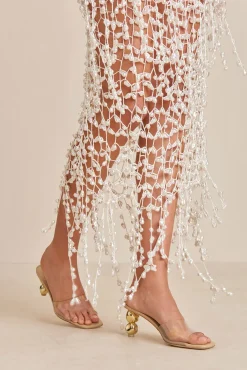 Cover Ups|Bottoms>Cult Gaia FAITH CROCHET SKIRT - Off White