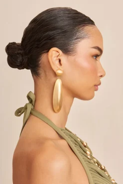 Earrings|Jewelry>Cult Gaia FIORE EARRING - Brushed Brass