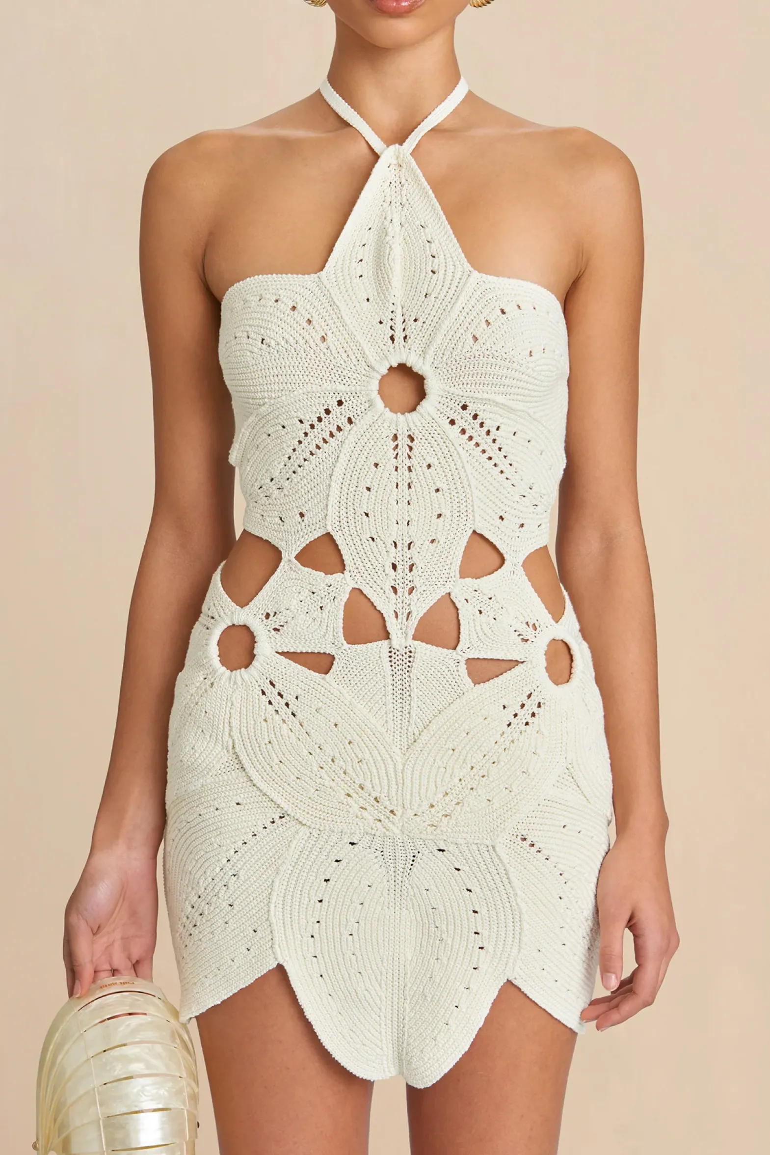 Knits>Cult Gaia FLOREANA KNIT DRESS - Off White