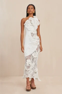 Gowns|Dresses>Cult Gaia GALLA CROCHET GOWN - Off White