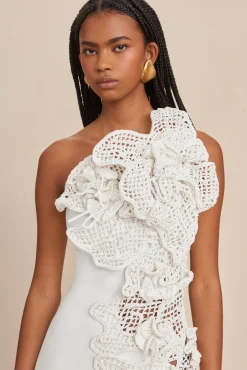 Gowns|Dresses>Cult Gaia GALLA CROCHET GOWN - Off White