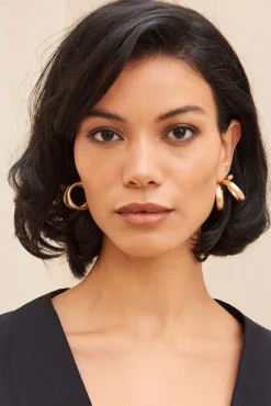 Earrings|Accessories>Cult Gaia HENNY EARRING - Brushed Brass