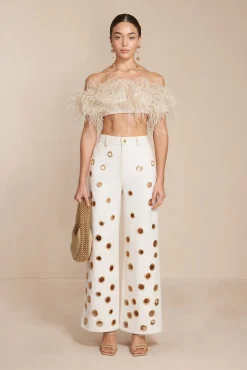 Bottoms>Cult Gaia JAIDEN PANT - Indu Ecru