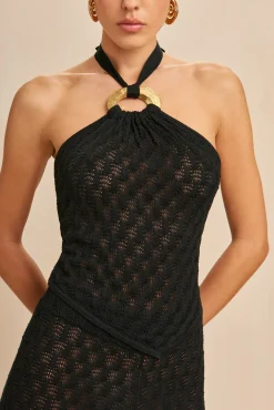 Sets|Tops>Cult Gaia JAMIE KNIT TOP - Black