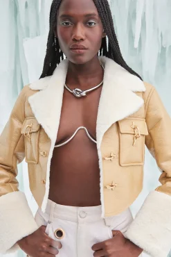 Outerwear>Cult Gaia JAY JACKET - Tawn