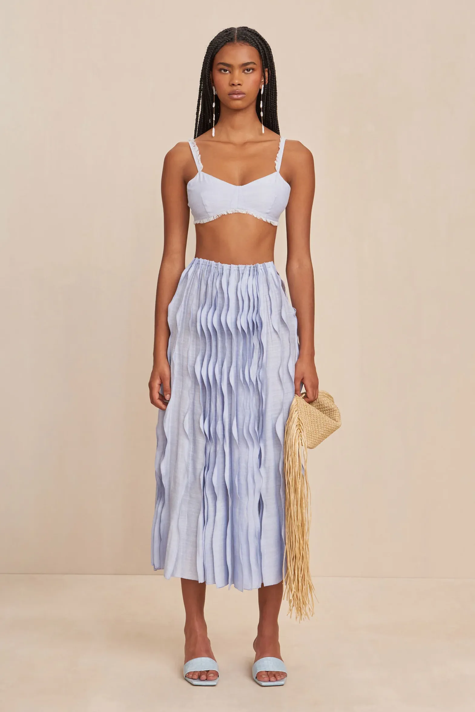 Sets|Bottoms>Cult Gaia JAYLIN SKIRT - Marine