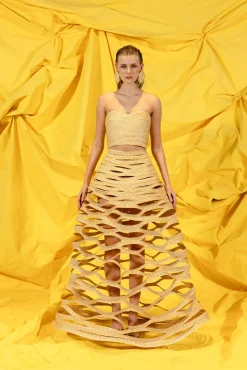 Bottoms>Cult Gaia LANCASTER SKIRT - Natural