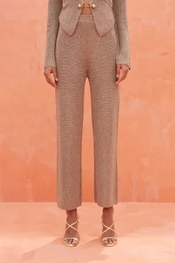 Sets|Bottoms>Cult Gaia LAWENA KNIT PANT - Champagne