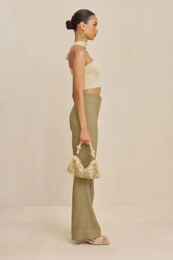 Bottoms>Cult Gaia LINDSEY PANT - Tea