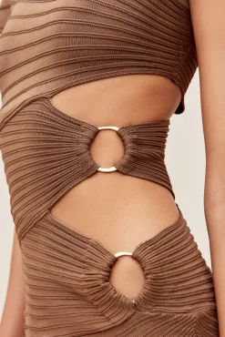 Knits|Dresses>Cult Gaia LURENZ KNIT DRESS - Affogato