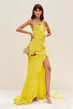 Gowns|Dresses>Cult Gaia MICOLA GOWN - Limoncello