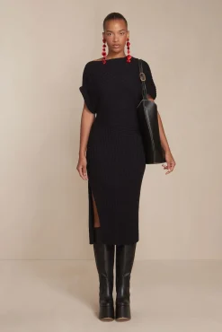 Knits>Cult Gaia NAUNET KNIT DRESS - Black
