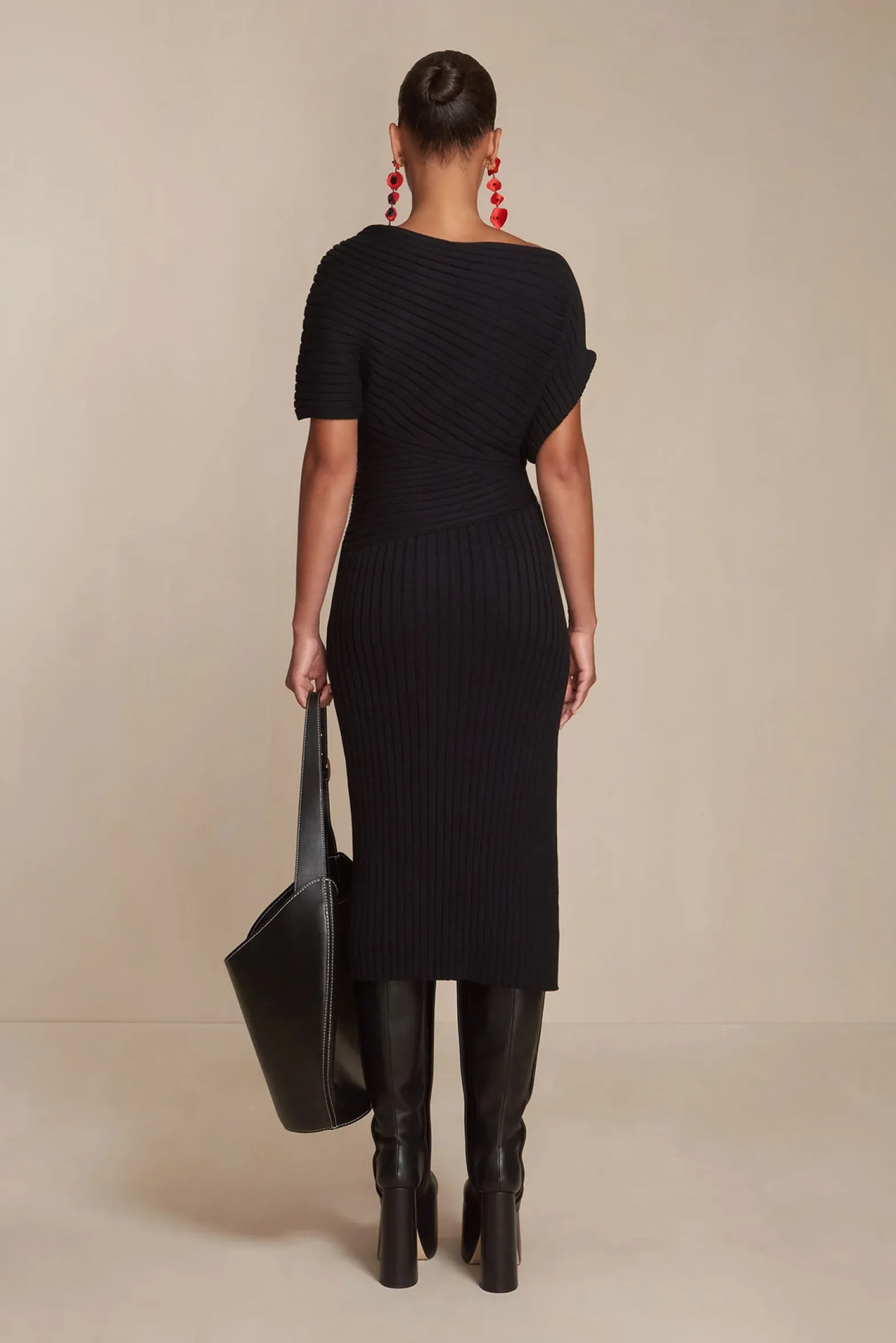 Knits>Cult Gaia NAUNET KNIT DRESS - Black