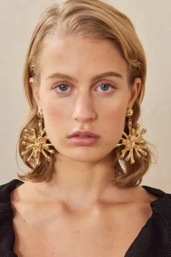 Earrings|Jewelry>Cult Gaia ODEYA EARRING - Shiny Brass