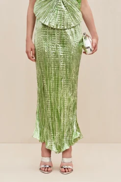 Sets|Bottoms>Cult Gaia OMID SKIRT - Spearmint Metallic