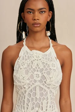 Cover Ups>Cult Gaia ORIA CROCHET DRESS - Off White