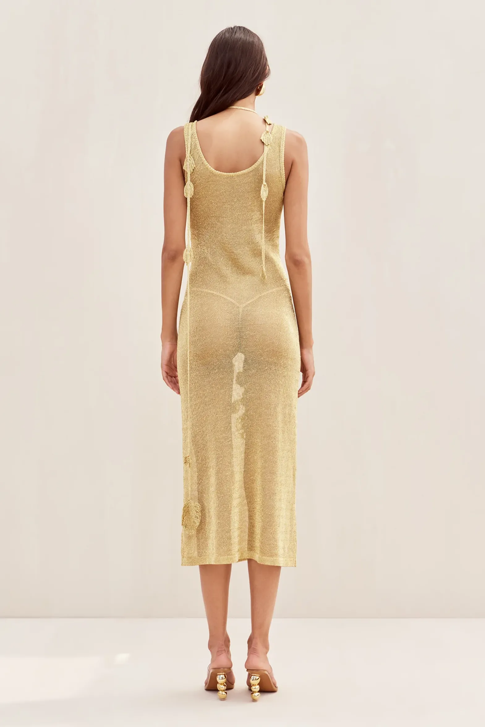 Dresses>Cult Gaia PEMMA CROCHET DRESS - Gold