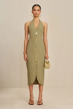 Dresses>Cult Gaia POE DRESS - Tea