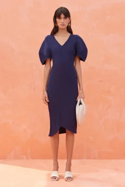 Knits|Dresses>Cult Gaia PYTON KNIT DRESS - Evening Blue