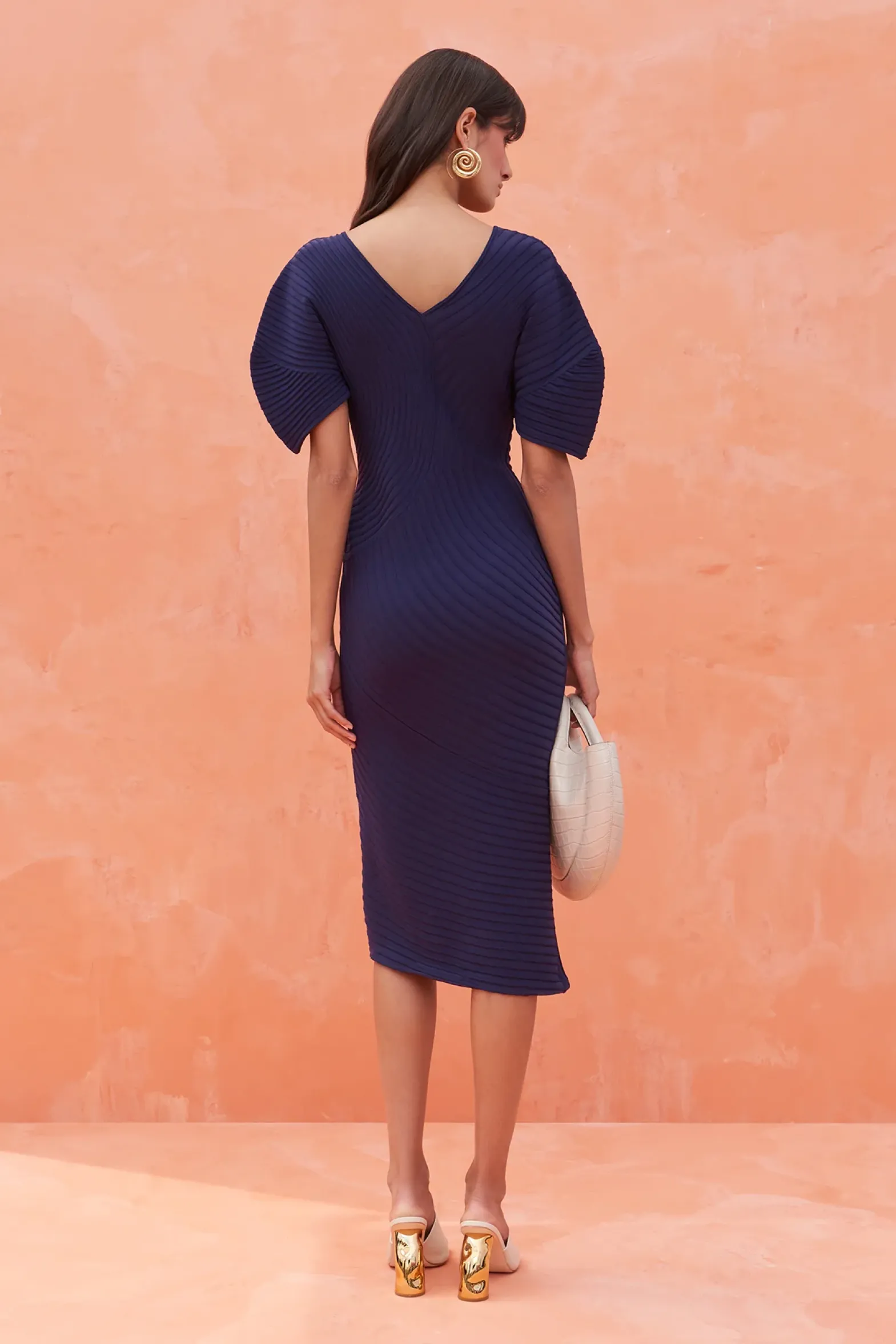 Knits|Dresses>Cult Gaia PYTON KNIT DRESS - Evening Blue