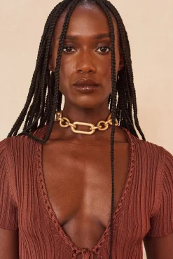 Necklaces|Jewelry>Cult Gaia REYES NECKLACE - Brass