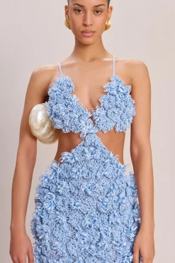 Dresses>Cult Gaia ROMANA CROCHET DRESS - Marine