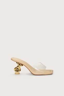 Evening|Sandals>Cult Gaia SCRUNCH SANDAL - Natural